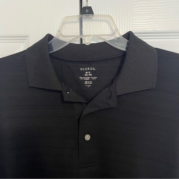 George Men’s size medium black polo top - Picture 2 of 7